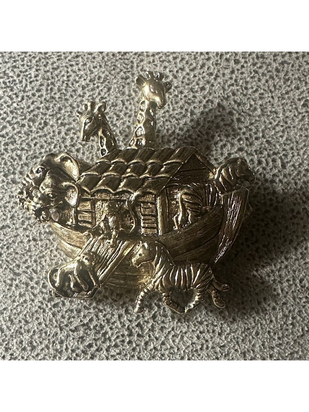 Gold Noah's Ark Brooch
